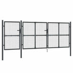 Cancello da Giardino in Rete Antracite 400x125 cm Acciaio Zincato