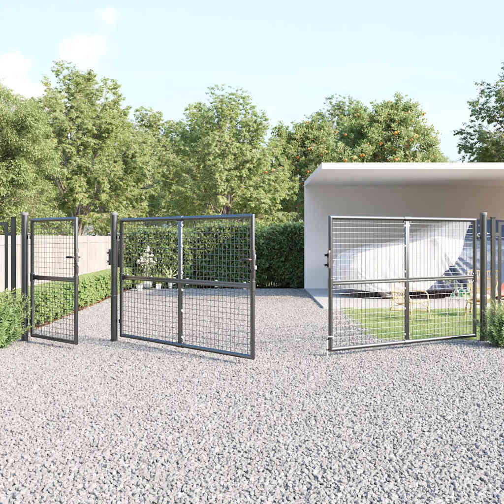 Cancello da Giardino in Rete Antracite 500x125 cm Acciaio Zincato
