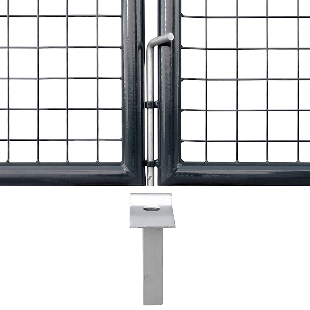 Cancello da Giardino in Rete Antracite 500x125 cm Acciaio Zincato