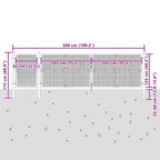 Cancello da Giardino in Rete Antracite 500x125 cm Acciaio Zincato