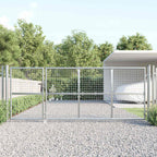 Cancello da Giardino in Rete 350x125 cm Acciaio Zincato Argento