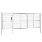 Cancello da Giardino in Rete Argento 400x125 cm Acciaio Zincato