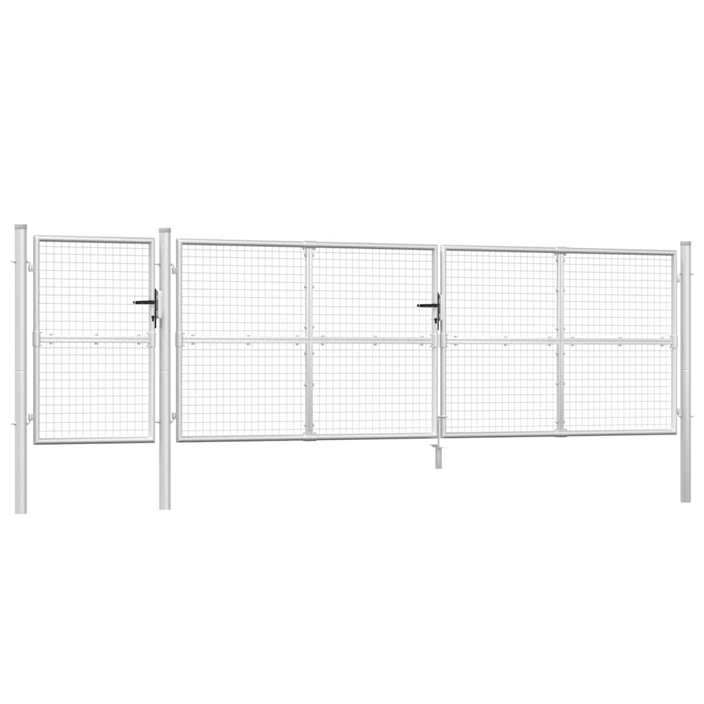 Cancello da Giardino in Rete Argento 500x125 cm Acciaio Zincato