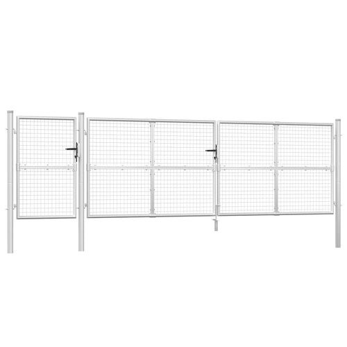 Cancello da Giardino in Rete Argento 500x125 cm Acciaio Zincato