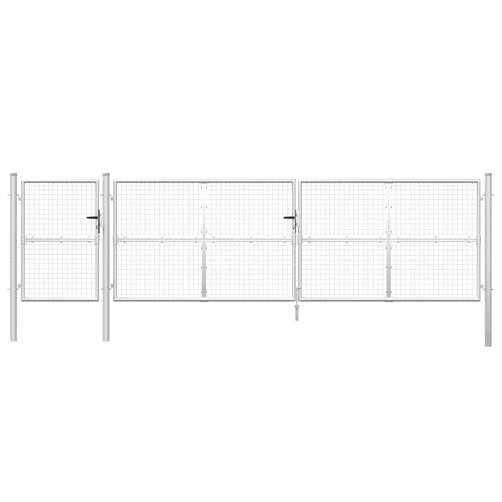 Cancello da Giardino in Rete Argento 500x125 cm Acciaio Zincato