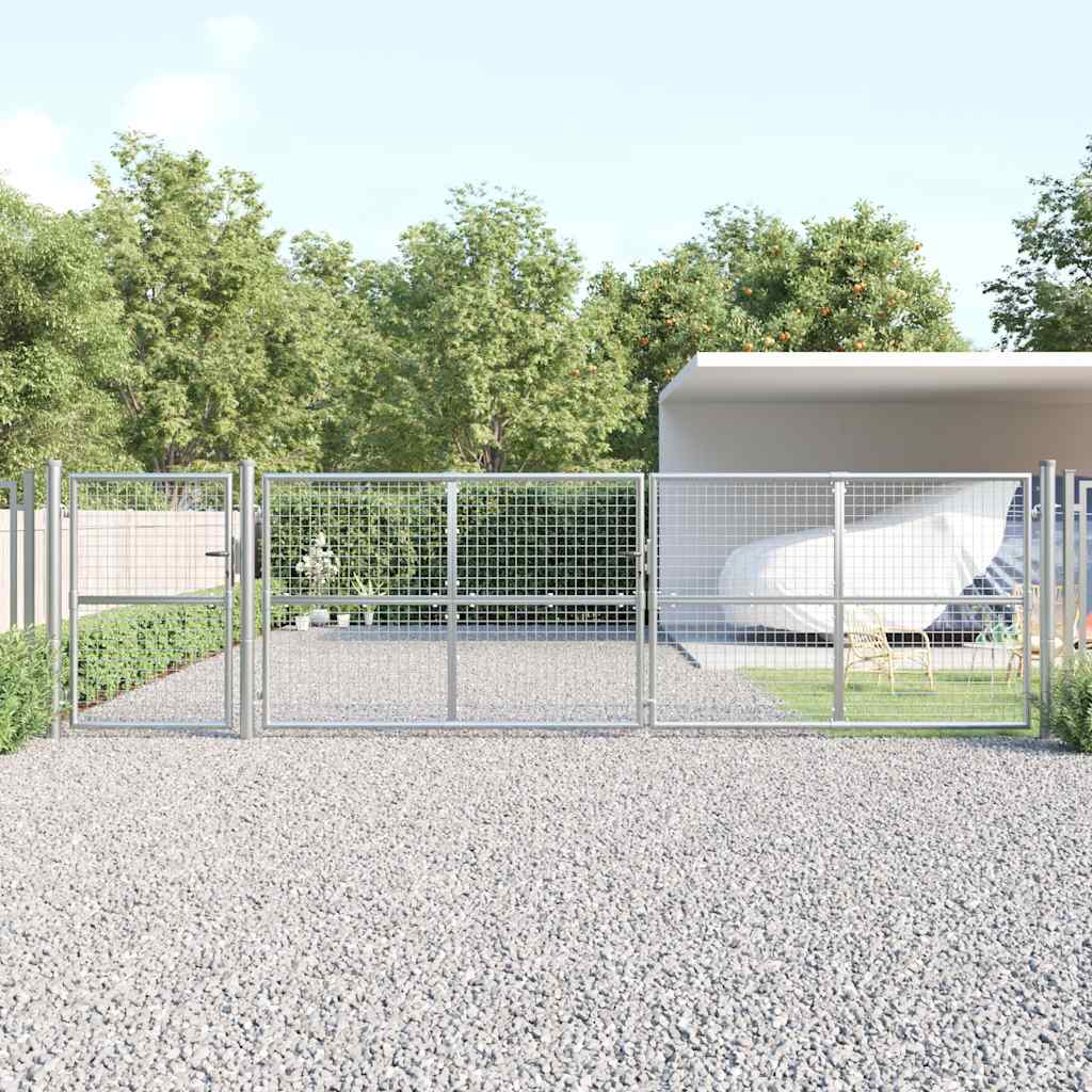 Cancello da Giardino in Rete Argento 500x125 cm Acciaio Zincato