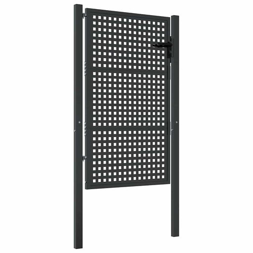 Cancello da Giardino Antracite 100x125 cm in Acciaio