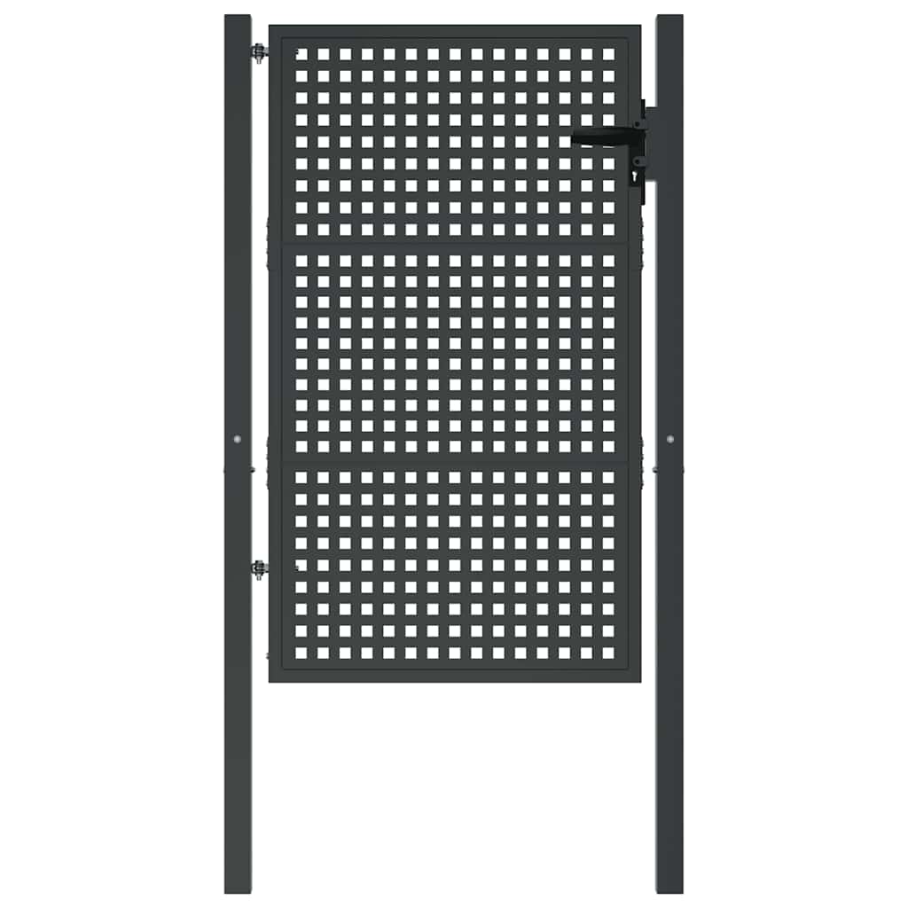 Cancello da Giardino Antracite 100x125 cm in Acciaio