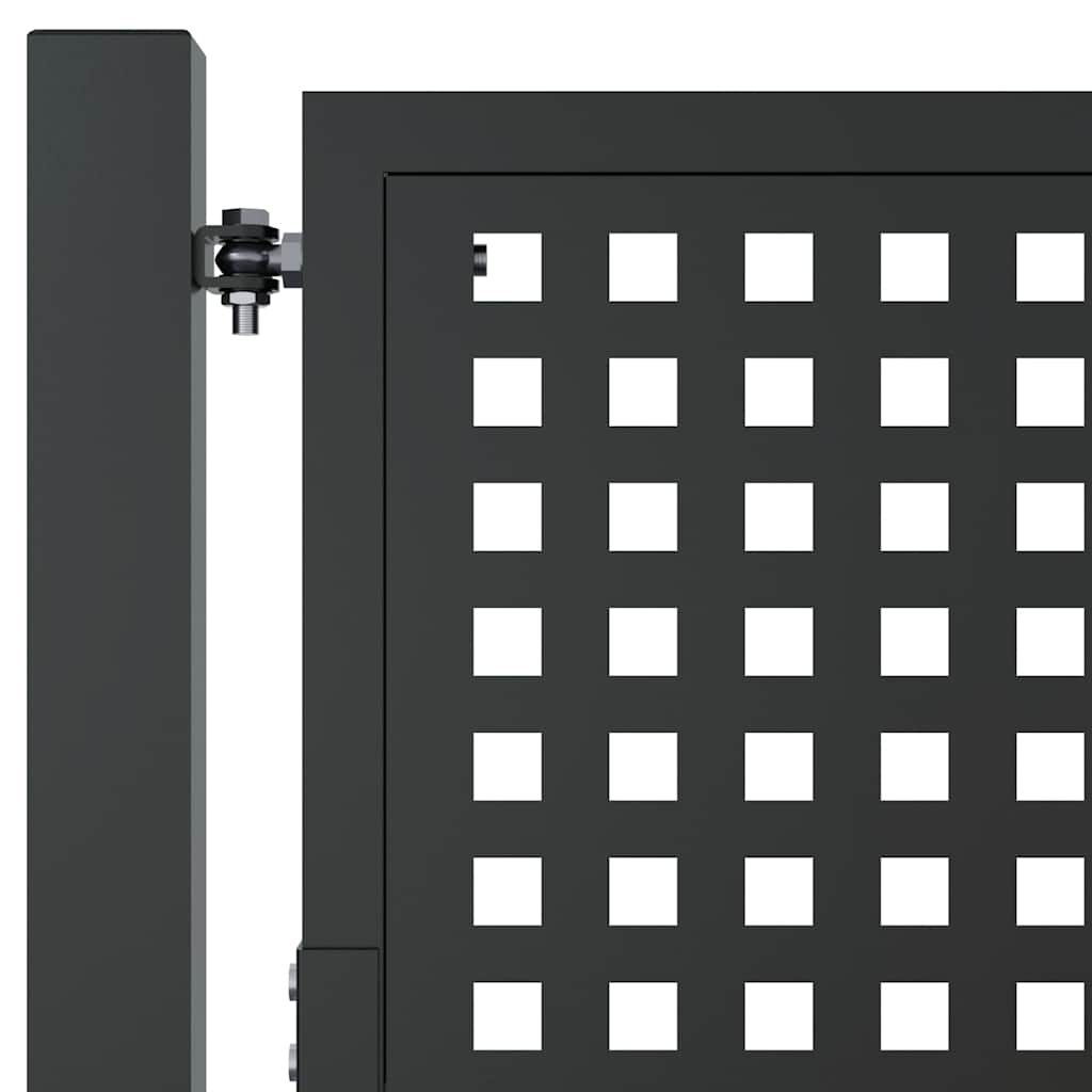 Cancello da Giardino Antracite 100x125 cm in Acciaio