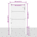Cancello da Giardino Antracite 100x150 cm in Acciaio