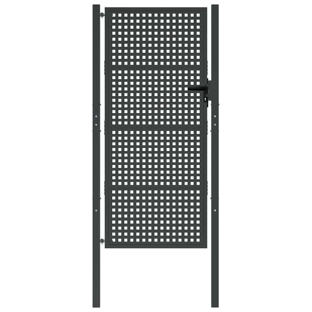 Cancello da Giardino Antracite 100x175 cm in Acciaio