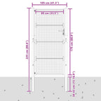 Cancello da Giardino Antracite 100x175 cm in Acciaio