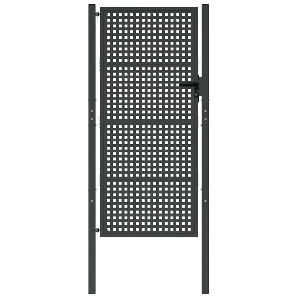Cancello da Giardino Antracite 100x200 cm in Acciaio