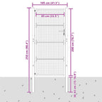 Cancello da Giardino Antracite 100x200 cm in Acciaio