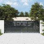 Cancello da Giardino Antracite 300x100 cm in Acciaio