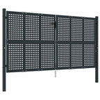 Cancello da Giardino Antracite 300x125 cm in Acciaio
