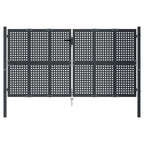 Cancello da Giardino Antracite 300x125 cm in Acciaio