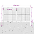 Cancello da Giardino Antracite 300x125 cm in Acciaio