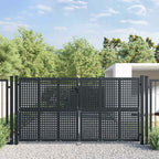 Cancello da Giardino Antracite 300x125 cm in Acciaio
