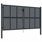 Cancello da Giardino Antracite 300x150 cm in Acciaio