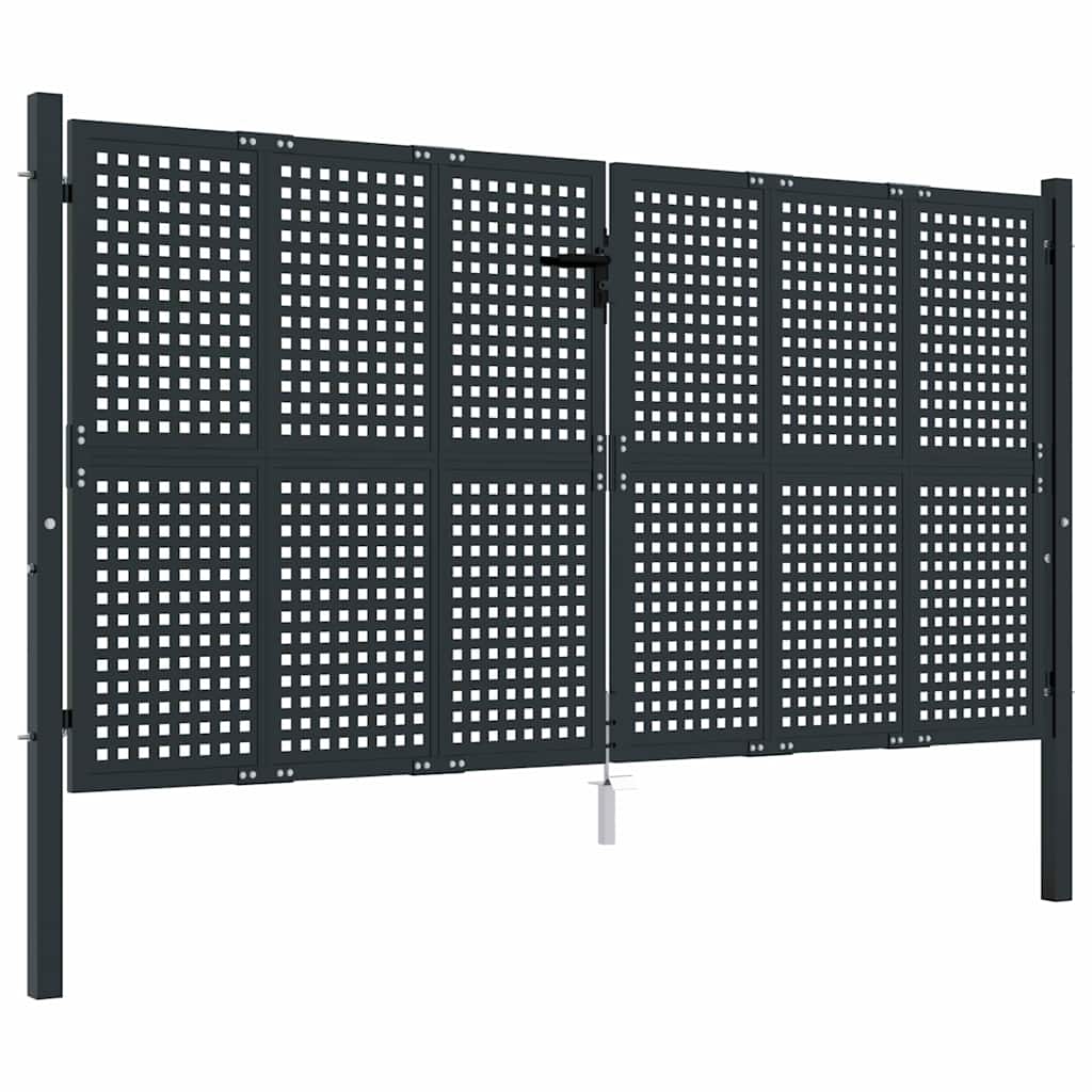 Cancello da Giardino Antracite 300x150 cm in Acciaio