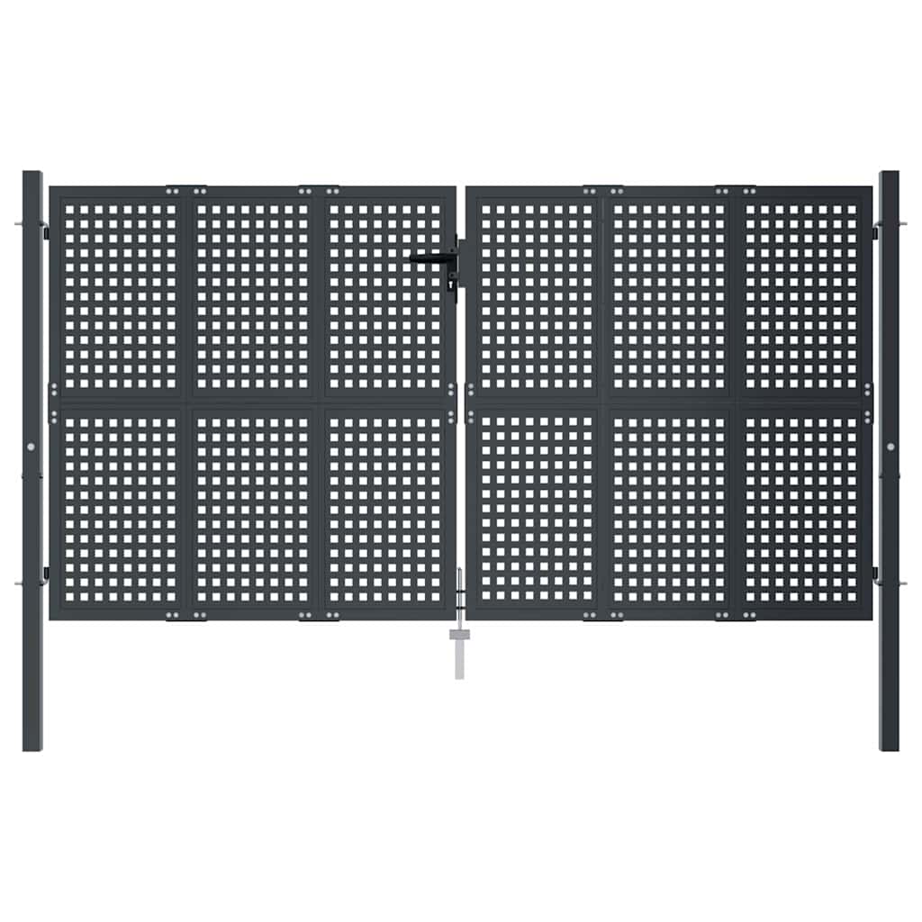 Cancello da Giardino Antracite 300x150 cm in Acciaio