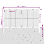 Cancello da Giardino Antracite 300x150 cm in Acciaio