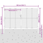 Cancello da Giardino Antracite 300x200 cm in Acciaio