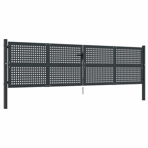 Cancello da Giardino Antracite 400x125 cm in Acciaio