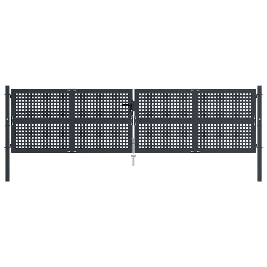 Cancello da Giardino Antracite 400x125 cm in Acciaio