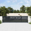 Cancello da Giardino Antracite 400x125 cm in Acciaio