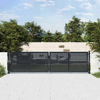 Cancello da Giardino Antracite 400x125 cm in Acciaio