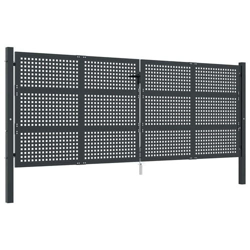 Cancello da Giardino Antracite 400x150 cm in Acciaio