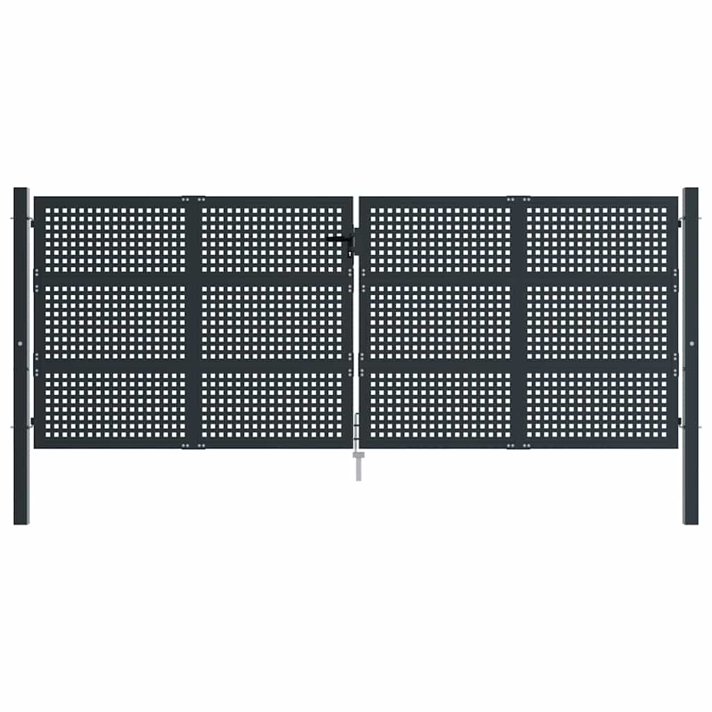 Cancello da Giardino Antracite 400x150 cm in Acciaio