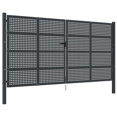 Cancello da Giardino Antracite 400x175 cm in Acciaio
