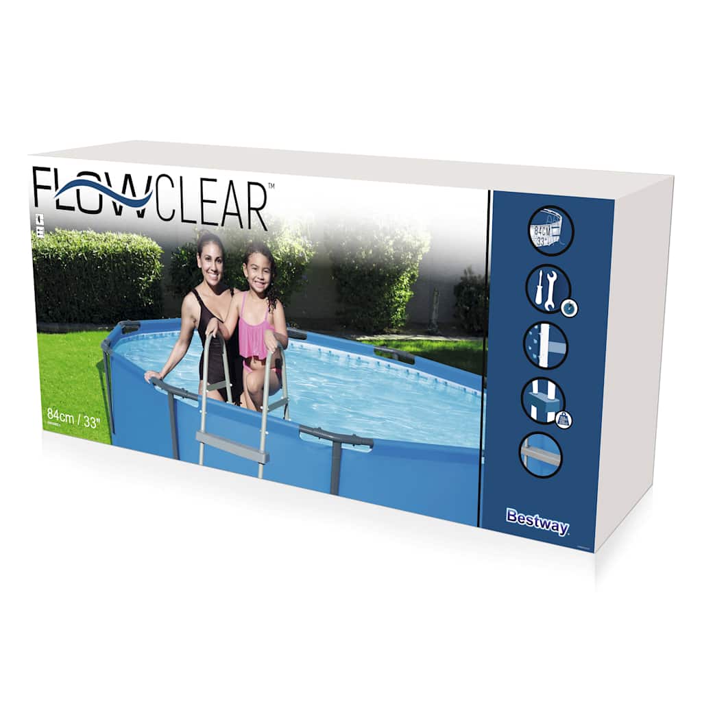 Bestway Scaletta di Sicurezza Flowclear per Piscine 4 Gradini 122 cm
