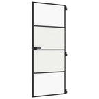 Porta per Interni Nera 83x201,5cm Vetro Temperato e Alluminio