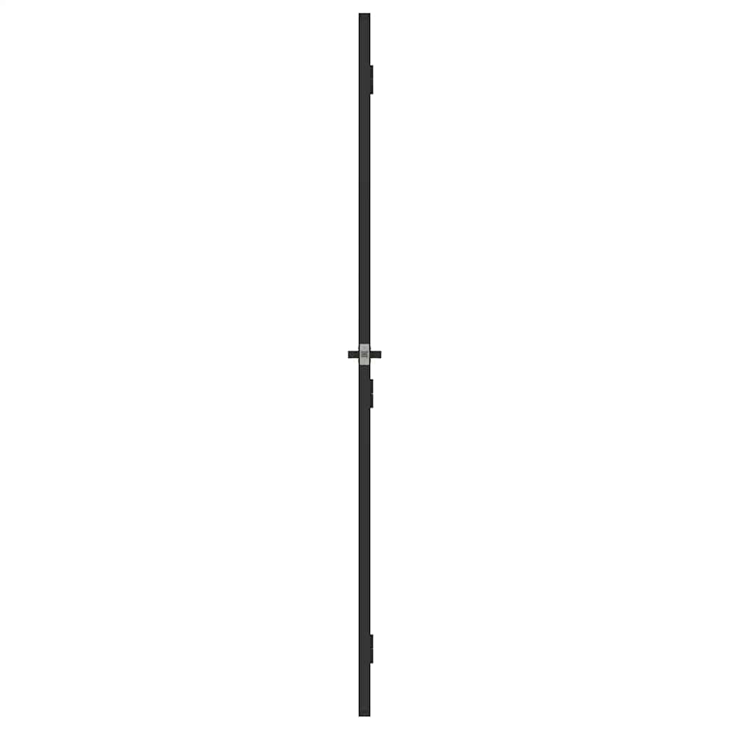 Porta Interni Vetro Temperato Opaco Nero 83x201,5cm Telaio Alluminio