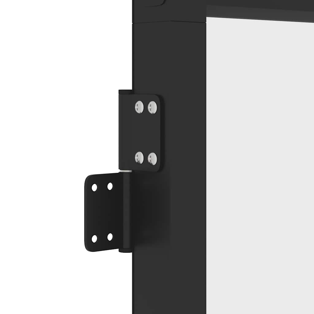 Porta Interni Vetro Temperato Opaco Nera 93x201,5cm Telaio Alluminio