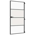 Porta Interni Sottile Nera 102,5x201,5 cm Vetro Temperato Alluminio