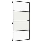 Porta Interni Sottile Nera 102,5x201,5 cm Vetro Temperato Alluminio