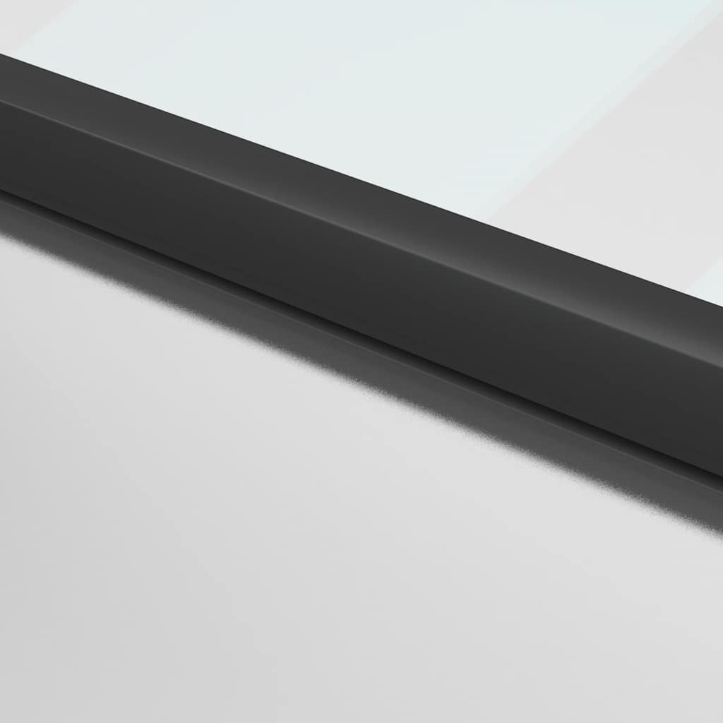 Porta Interni Sottile Nera 102,5x201,5 cm Vetro Temperato Alluminio