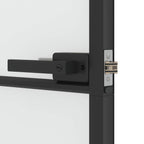 Porta Interni Sottile Nera 102,5x201,5 cm Vetro Temperato Alluminio