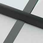 Porta Interna Sottile Nera 76x201,5 cm Vetro Temperato Alluminio