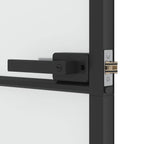 Porta Interni Vetro Temperato Opaco Nero 76x201,5cm Alluminio