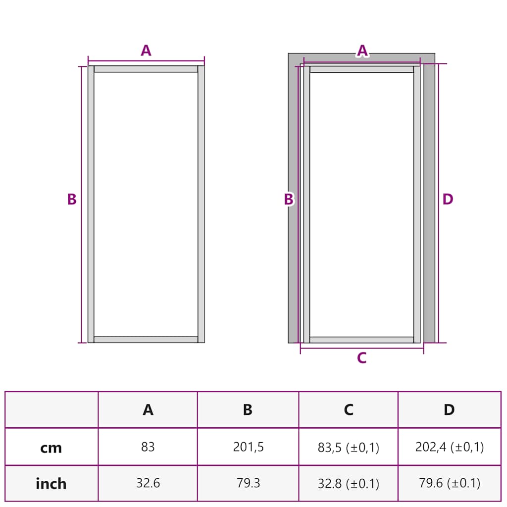 Porta Interni Sottile Nera 83x201,5cm Vetro Temperato Alluminio