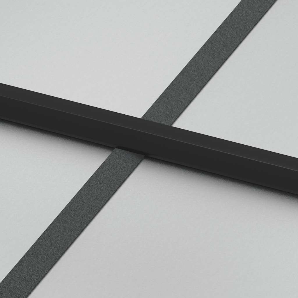 Porta Interna Sottile Nera 83x201,5cm Vetro Temperato Opaco Alluminio