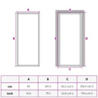 Porta Interna Sottile Nera 83x201,5cm Vetro Temperato Opaco Alluminio