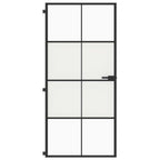 Porta Interni Sottile Nera 93x201,5cm Vetro Temperato Alluminio