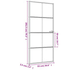 Porta Interni Sottile Nera 93x201,5cm Vetro Temperato Alluminio